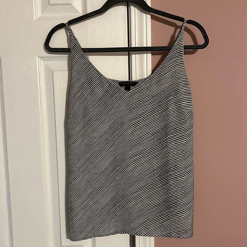 Banana Republic Ladies Camisole Black and White Strip EUC